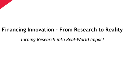 From Research to Reality: Financing Innovation by BDO